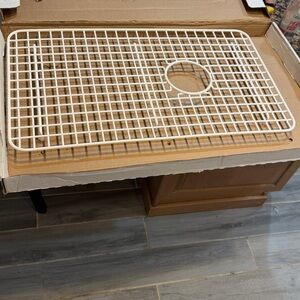 ROHL White Sink Grid Rack with Center Drain Cutout WSG6307WH